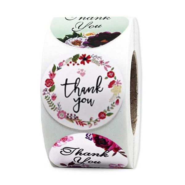 

gift wrap 500 labels per roll round autumn floral thank you stickers for seal label christmas sticker decoration office stationery