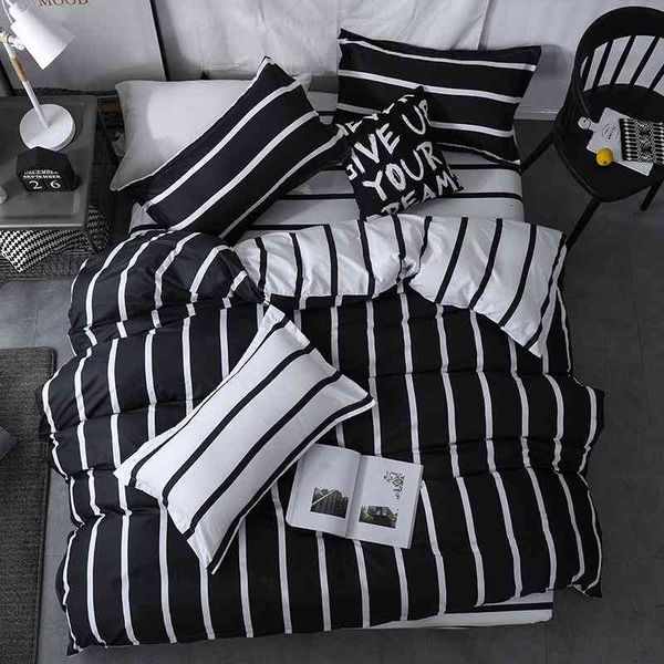 

bedding sets home textile simple sport cyan gray duvet cover pillowcase plaid sheet girl kid woman linen set full twin eyyv