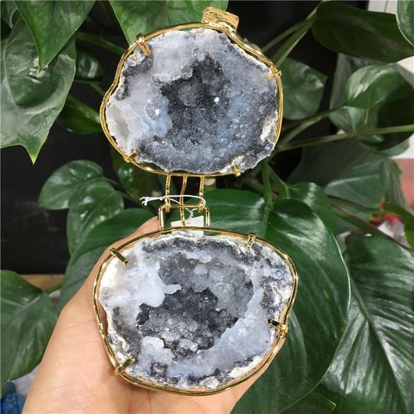

decorative objects & figurines treasure box - natural mexican blue skin agate (copper wire holder) jewelry for holiday gifts