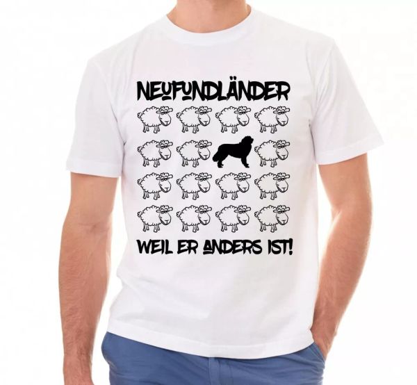 

newfoundland t-shirt black sheep men dog dogs motif neufi, White;black