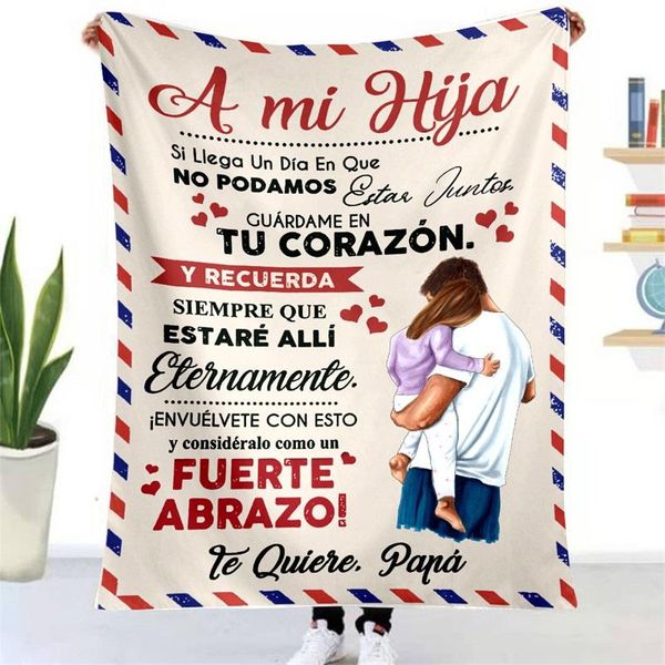 

blankets envelope blanket letter printed quilts flannel fleece to my daughter son dad mom air mail rr2136