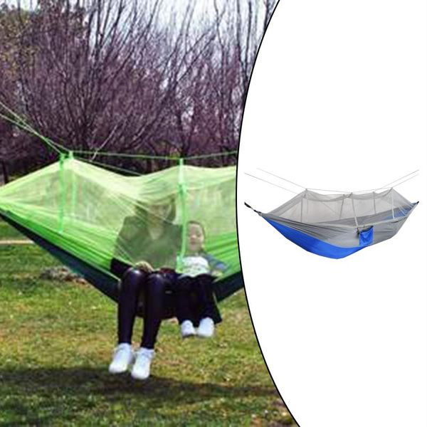 

sleeping bags parachute hammock portable camping with mosquito net for outdoor blue gray