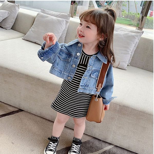 

girls' wear denim skirt korean version of the net red fashionable children's suit baby foreign child clothes, Blue;gray