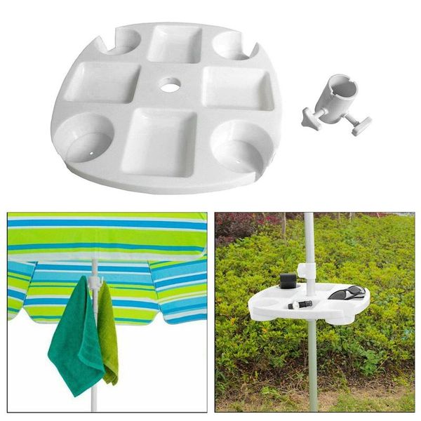

kitchen storage & organization 1pcs beach umbrella table tray snack drink holder for patio garden swimming and cup holde pool