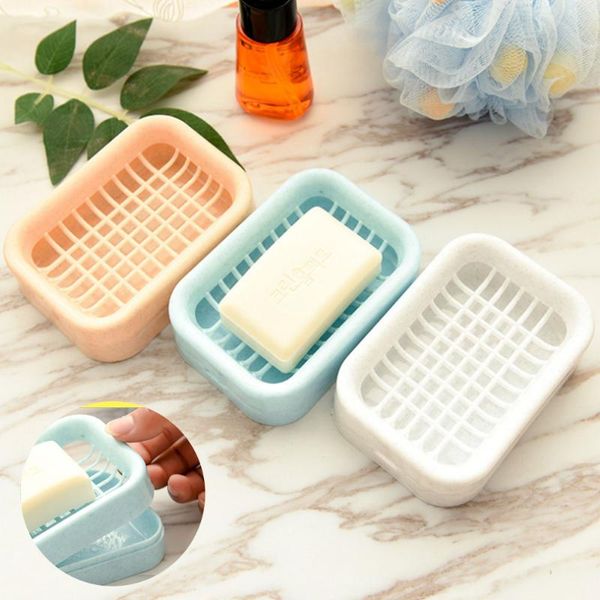 

soap dishes 1 pcs creative double-layer holder plastic shower dish non-slip draining tool drainage box bathroom accessories