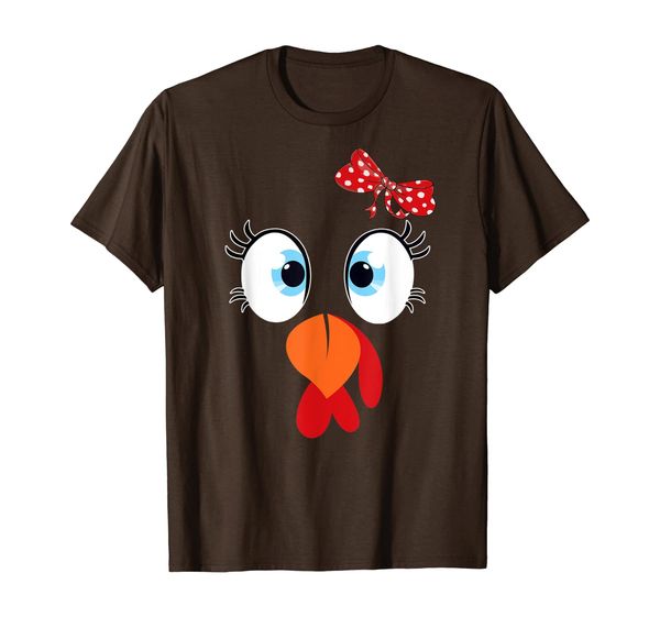 

Cute Turkey Face Thanksgiving I'm Thankful Family Costume T-Shirt, White;black