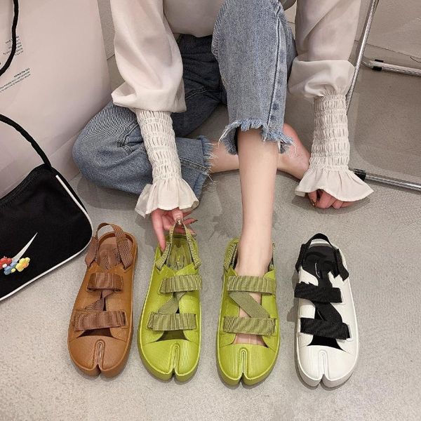 

sandals women's fashion casual comfortable flat shoes beach large size 37-44 milk tea green open toe summer 2021, Black