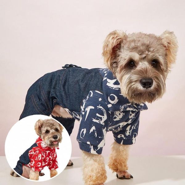 

dog apparel comfortable to wear polyester pet 4-legged warm winter coat for travel
