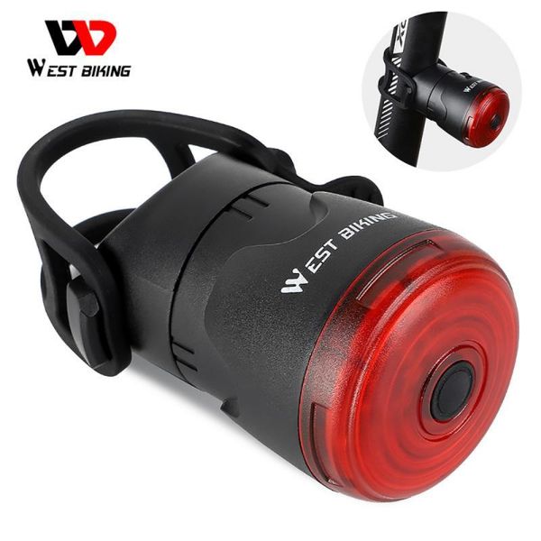 

smart bike light brake induction bicycle back lights usb charging rainproof tail mountain sensing safety warning