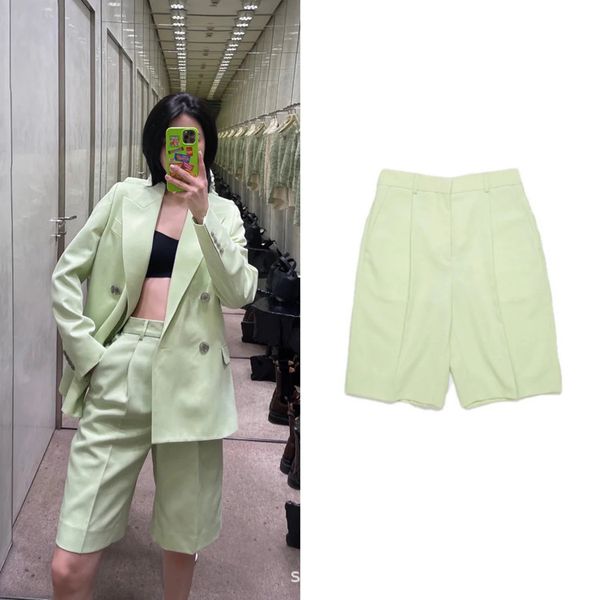 

capris 2021 style in spring summer temperament fashion versatile green knee length trendy brand casual suit straight pants a3, Black;white