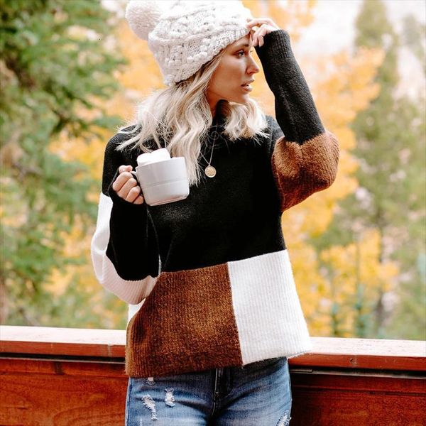 

vintage bohemian women and womens sweaters pullovers knitwear patchwork slim long sleeve jumper holiday sweater female, White;black