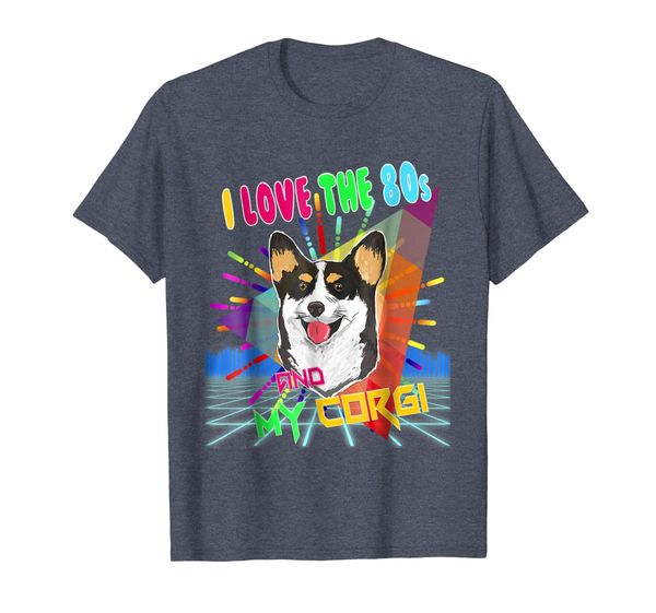 

cute and adorable i love the 80s and my corgi t-shirt, White;black