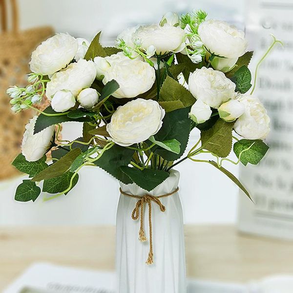 

decorative flowers & wreaths white real touch rose artificial silk home or christmas party decoration wedding decor