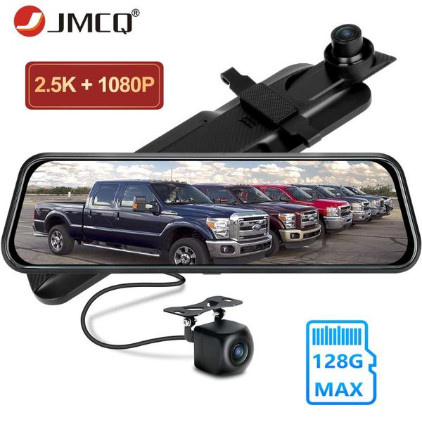 

jansite 2.5k dash cam car dvr rear view mirror 10 inch auto registrar camera recorder 10m 1080p backup for pickup dvrs