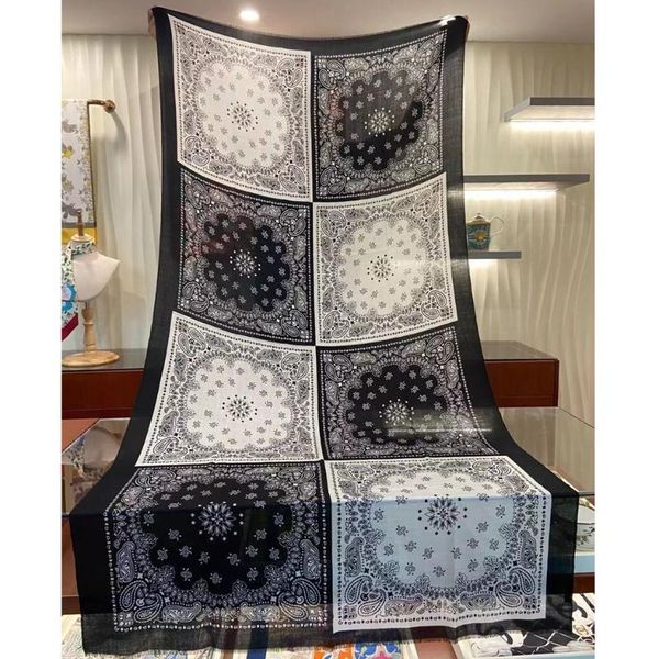

scarves lightweight long 100% cashmere scarf pashmina paisley print women luxury winter wraps 200*100cm, Blue;gray