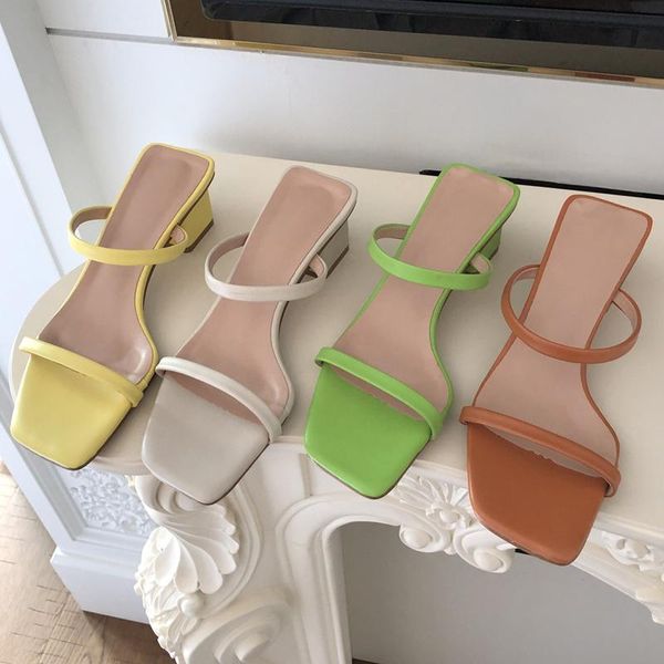 

brand summer women slipper low heel slides female peep toe square sandal vacation flip flops mujer shoes slippers, Black