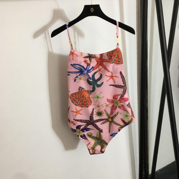 

women's swimwear beauty metal shoulder buckle backless halter one-piece swimsuit blue pink sml f-9500, White;black