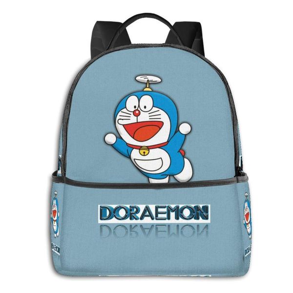

backpack doraemon men women packable with usb charging port, anti dust compartment schoolbag, for outdoor running laptop
