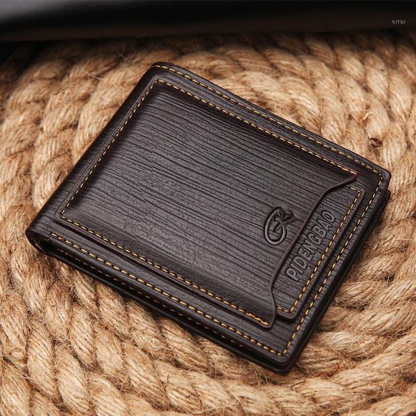 Portafogli Uomo Vintage Casual Uomo Portafoglio in pelle di qualità Portamonete corto Bifold Portamonete Maschio Slot per scheda rimovibile1