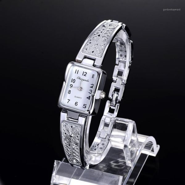 

wristwatches women's watch wholesale 100pcs/set vintage luxury elegant quartz wristwatch fashion rectangle carved patterns bracelet rel, Slivery;brown