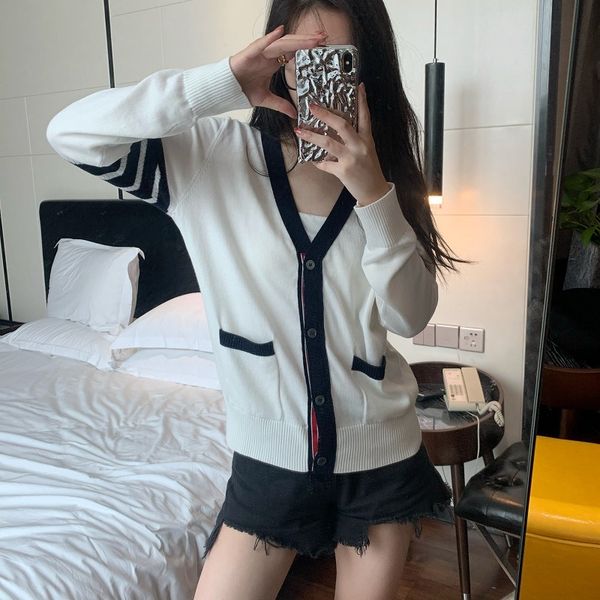 

sausage cardigan autumn new tb back dog jacquard knitted coat women's wool sweater top, White;black