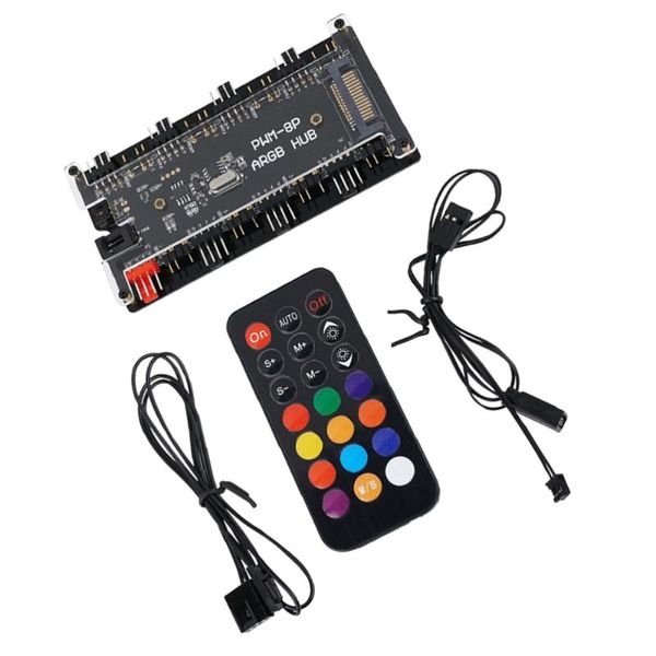 

game controllers & joysticks argb hub magnetic fixation temperature controlled fan controller accessory
