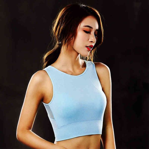 

crop women yoga breathable mesh gym shirt running vest shockproof sportswear bh push up brassiere, Black;white
