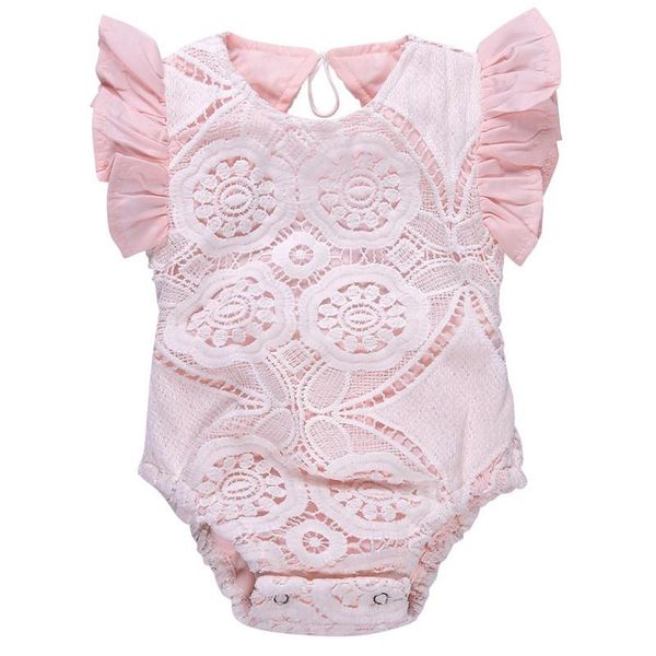 

rompers baywell born girls clothes summer sweet toddler baby sleeveless lace bodysuits infant cotton, Blue