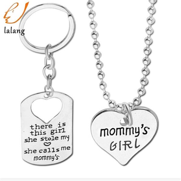 

pendant necklaces fashion trendy family necklace keychain jewelry wholesale gift for daddy mommy dad's little dude mom's prince al, Silver