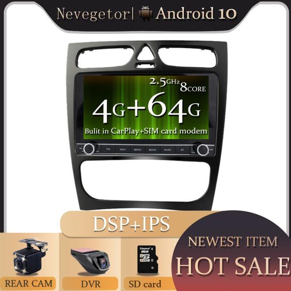 

car video 9'' android 10 stereo radio multimedia player for //w209/w203/m/ml/w163/viano/w639/vito gps navigation ips