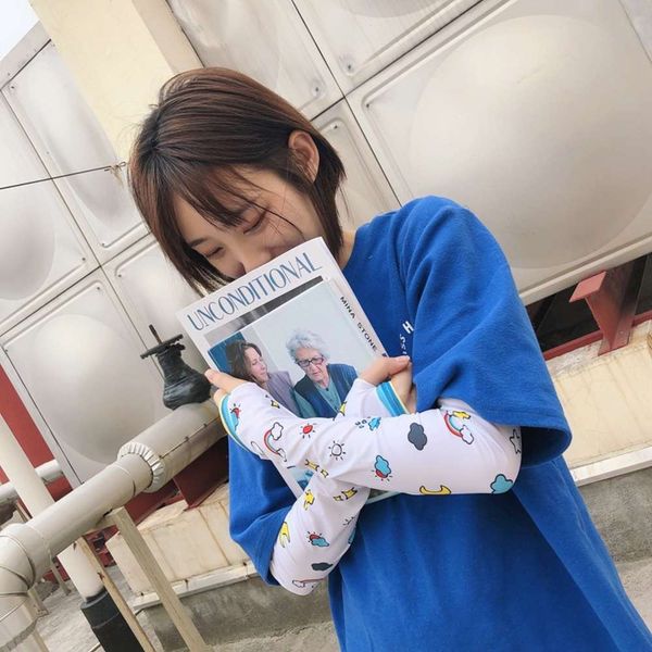 

ice silk sleeves summer ice elegant style fashionable cute cartoon student outdoor sun protection riding arm sleeve