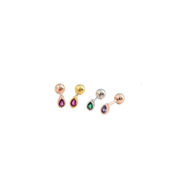

mini water tear small cochlear zircon simple mini earrings