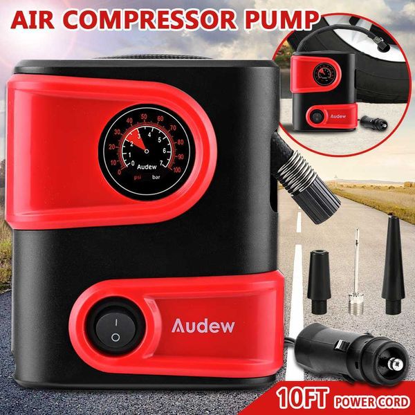 

air compressor inflatable dc12v 100psi outlet compact portable auto tire pump inflator for car bicycles motorcycles