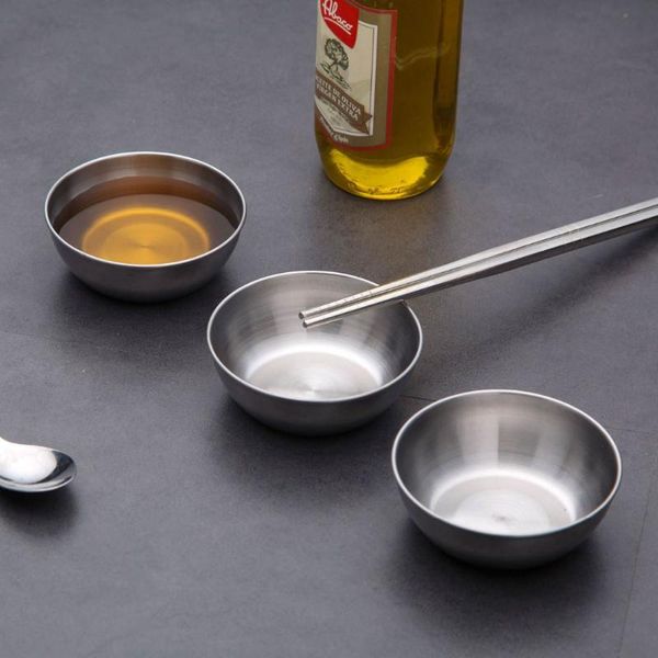 

bowls 10/5pcs stainless steel small sauce dish kitchen sushi vinegar soy plate home tableware seasoning tray