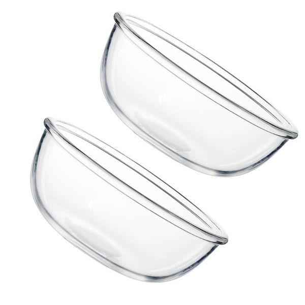 

bowls 2pcs glass bowl fruit salad dessert containers tablewares (transparent)