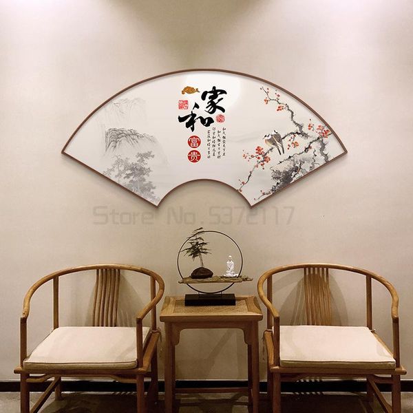 

other home decor chinese decorative painting fan-shaped hanging framed porch mural plane entrance plexiglass oil canvas