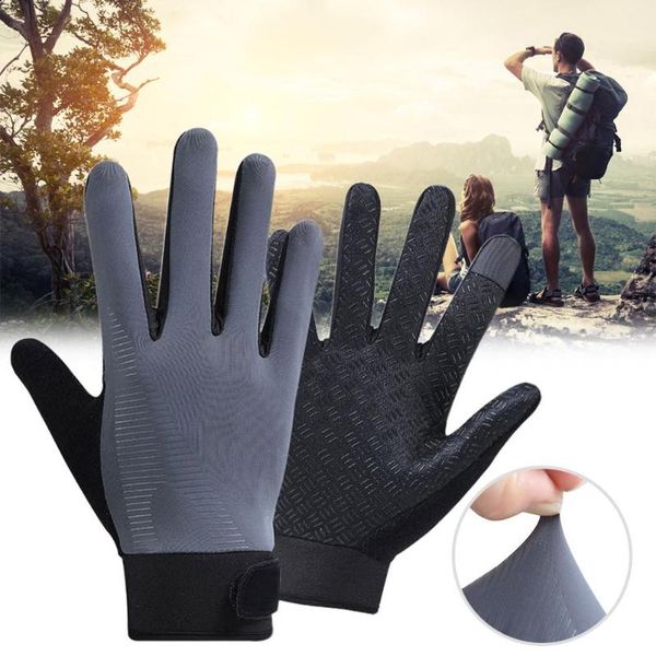 

outdoor sports running glove all fingers cycling mitts gym training gloves breathable comfortable fitness, Black