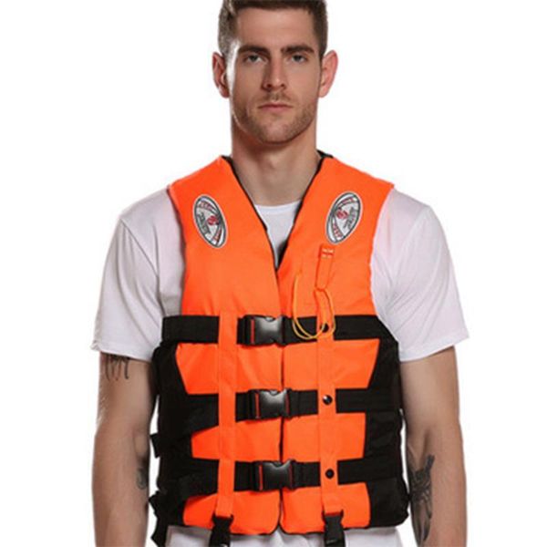 

life jacket professional water sports swimming fishing rafting boating vest rescue equipment with emergency whistle & buoy