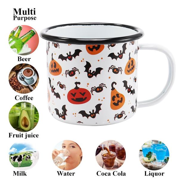

mugs 350ml enamel coffee halloween pumpkin gift cup home office milk creative cups