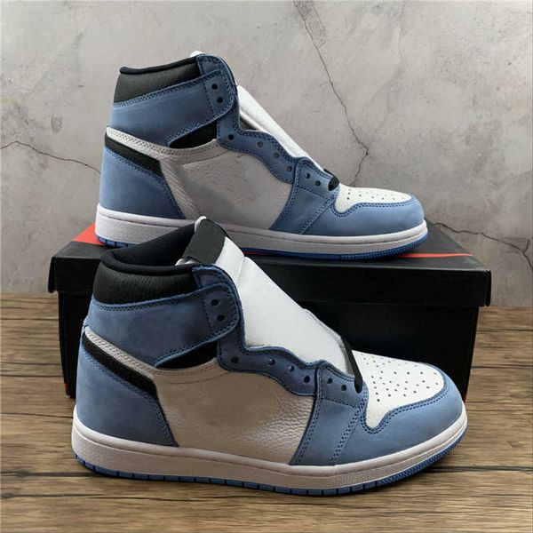 

jumpman 1 university blue basketball shoes mens 1s high sports sneakers with box size us7-13