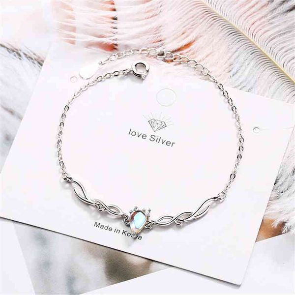 

new beautiful colorful moonstone deer 925 sterling silver jewelry fresh antler animal crystal popular bracelets sl088, Golden;silver