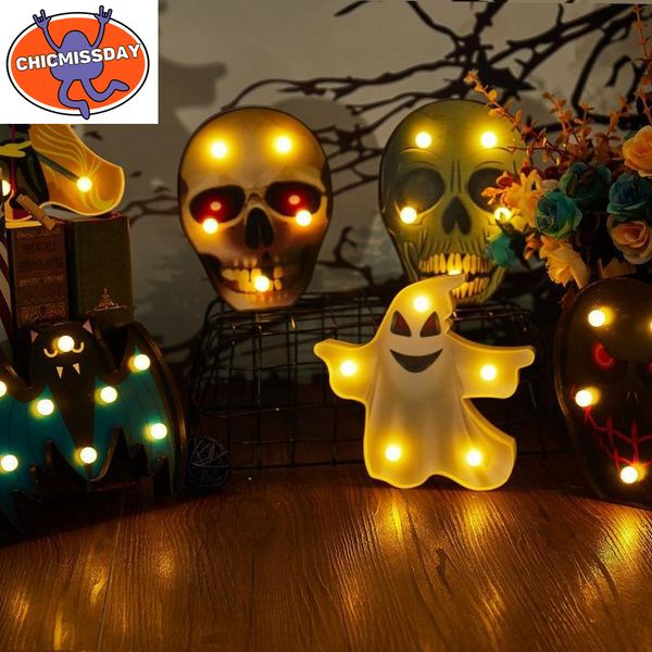 

wholesale halloween decoration pumpkin spider bat witch ghost skull led light night lamp for room home decor festival bar party supplies xx5