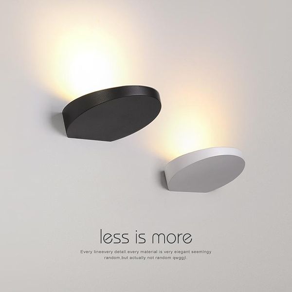 

wall lamp simple modern living room background minimalist designer creative black and white aisle