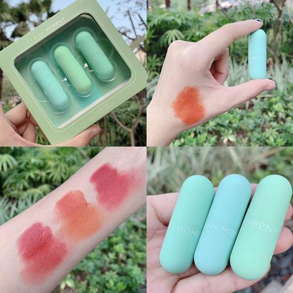 

3pcs mini lip glaze matte velvet gloss mirror nude waterproof moisturizing makeup1