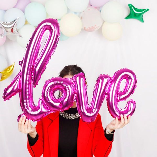 

party decoration 1pc ligatures love letter foil balloon anniversary wedding valentines day lip balls supplies