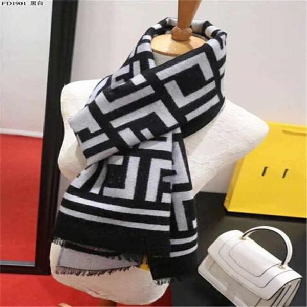 

classic letter women scarf winter print cashmere scarves designer lady shawls size 180*70cm, Blue;gray