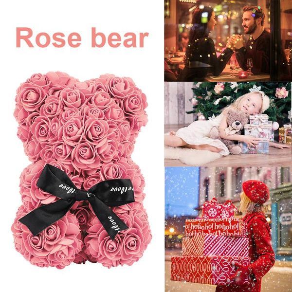 

decorative flowers & wreaths 35cm rose bear wedding party decoration valentine's day gift cute foam girlfriend kid love dolls present