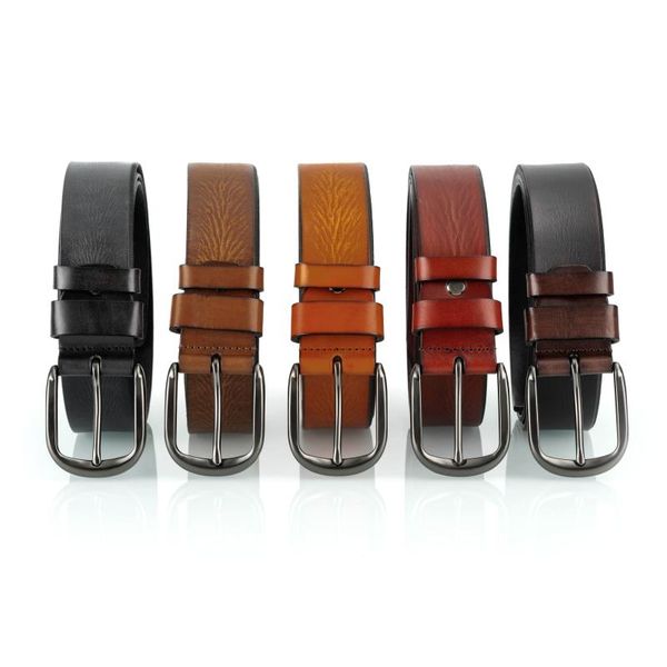 

belts cow genuine leather luxury strap male for men fashion classice vintage pin buckle belt, Black;brown
