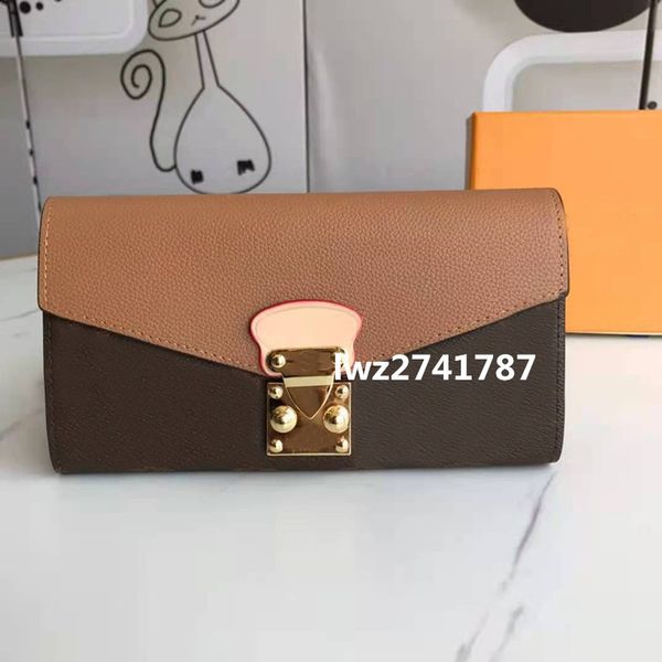 

women designer wallets handbags clutchbag excellent quality classic version purses with many card holders with box real leather, Red;black