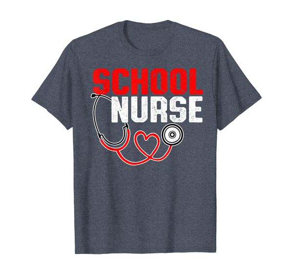 

cute school nurse appreciation - stethoscope with heart t-shirt, White;black